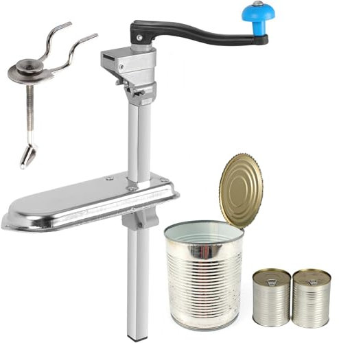 Abrelatas de Alta Resistencia, Abrelatas de Banco de 50 Cm/20 Pulgadas, Acero Inoxidable 304, Se Fija a Una Mesa de hasta 6 Cm de Grosor, Diseño Desmontable, para Bares, Restaurantes y Cocinas