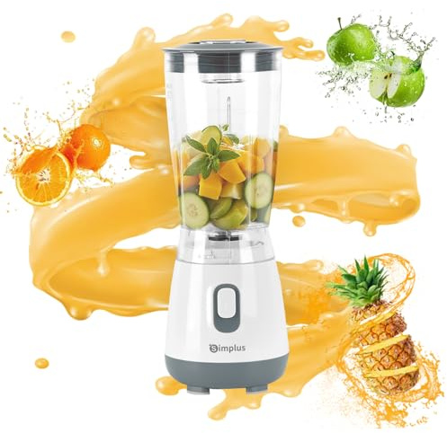Simplus Mini Standmixer Smoothie Maker, 600 ml Mixbecher, 23.000 U/min, 4-Blatt Edelstahlklingen, Kompakter Mixer für Säfte, Shakes & Babynahrung