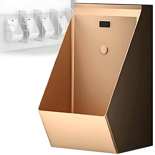 PioMue Urinoir Mural à capteur Automatique, urinoir pour Salle de Bain pour Hommes, urinoir à capteur Automatique 304, pour Une Utilisation dans Les Maisons, Les hôtels et Les Bars publics Rosegold
