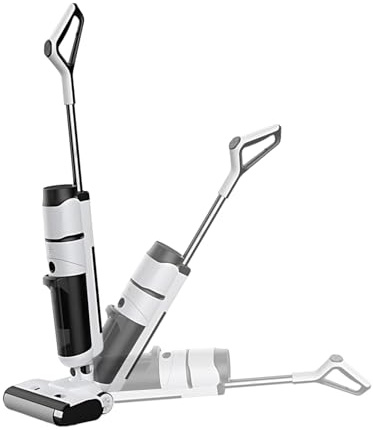 Lissontine Aspiradora Y Fregona con Motor Sin Escobillas, Limpieza De Suelos Duros Y Madera, Filtración De Agua, Avisos De Voz, Autolimpiante con Un Clic, Ideal para Pelos De Mascotas Dry+Tilt180°