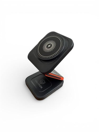Valtron MagFold Chargeur sans fil 3 en 1 pour téléphone, montre intelligente et écouteurs Noir 15 W