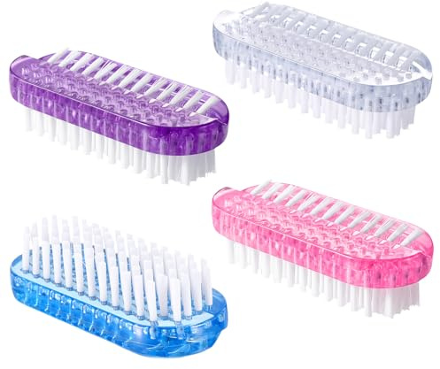 4 cepillos de uñas para limpiar las uñas de las manos, cepillo de limpieza de uñas de dos caras, cerdas suaves y rígidas, limpiador de uñas, cepillo limpiador de uñas para hombres, mujeres, niños