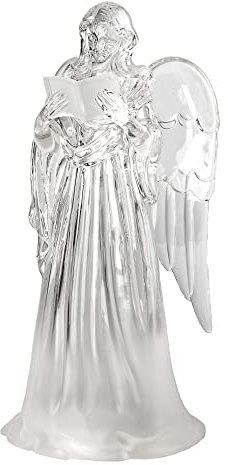 hellum LED Engel Figur mit Buch, Engel mit Farbwechsel, Dekoration bunt beleuchtet, Batterie (3X AAA Nicht inkl) Weihnachten Dekoration, Weihnachtsengel Figuren, Tischdekoration Weihnachten 567120