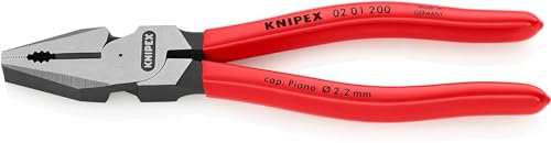 Knipex Pince universelle à forte démultiplication noire atramentisée, gainées en plastique 200 mm 02 01 200