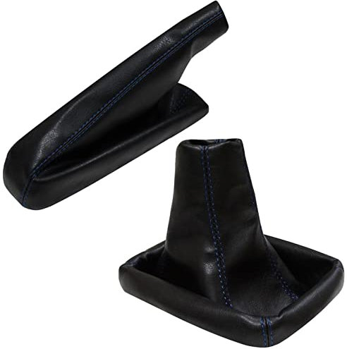 AERZETIX - Soufflet Levier de Vitesse Frein à Main Coutures Bleues