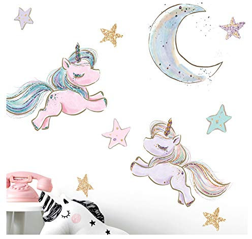 Little Deco Wandtattoo Einhörner I Mond & Sterne DL185