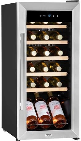 Dellonda Baridi 18 Bottle Wine Cooler Fridge with Digital Touch Screen Controls & LED Light, Stainless Steel - DH29