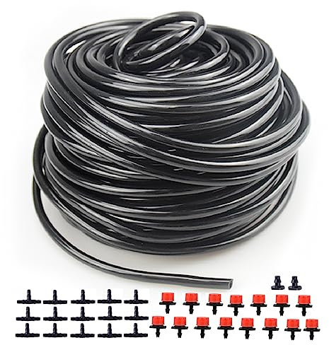 Tropfbewsserung Schlauch Bewsserungsrohre, Bewsserung Kit, Bewsserungsrohr, Micro-Drip-System Tropfschlauch, für Landwirtschaft Rasen Garten Bewsserung (4/7mm, 30M)