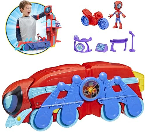 Hasbro-Marvel Spidey And His Amazing Friends Spider Crawl-R, Set di quartier Generale 2 in 1, Giocattolo per Bambini dai 3 Anni in su, F37215E1