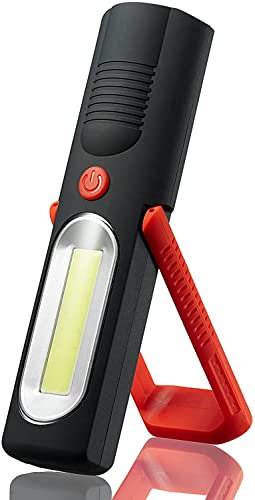 Potente lampada a LED e COB, lampada di ispezione da campeggio, torcia a mani libere per officina, per auto, emergenze con supporto di regolazione e base magnetica