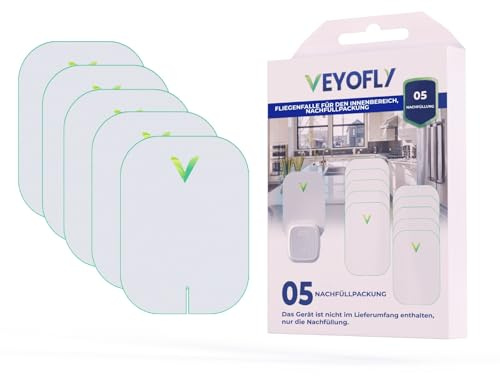 VEYOFLY Piège Mouche, Recharge Officielle, Anti Moucherons | Lot de 5
