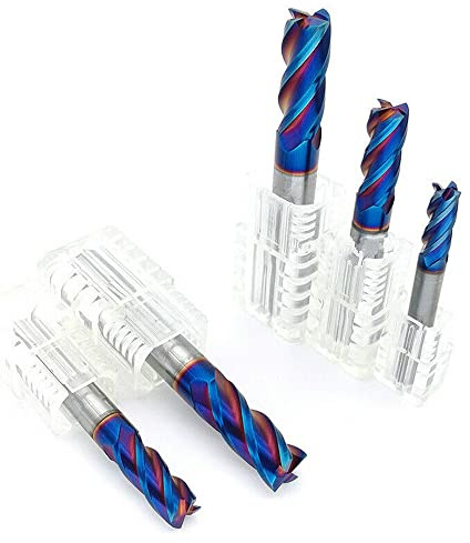 HRC65 Fraise à bout plat en carbure de tungstène 4 cannelures Outil CNC 5 mm