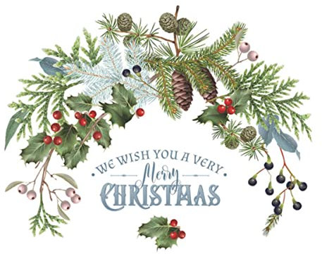 Grüne Pflanze Tannenzapfen Zweig Wandaufkleber Weihnachtsdekoration Neujahr Dekor Glas Fenster Tür Aufkleber Home Poster Vinyl-wie Bild