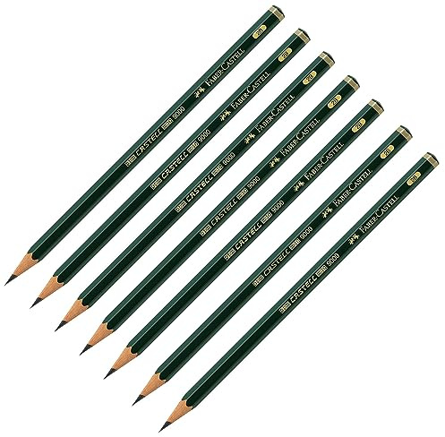 FABER-CASTELL 205070 – blyertspennor set Castell 9000, hårdhetsgrad 2B, 6 stycken