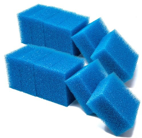 VIALIA 12x Rauh Filterschwamm Aquarium kompatibel mit Juwel Compact BioFlow 3.0/ M, 100 x 100 x 48 mm, Aquarium Schwämme