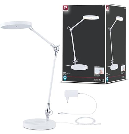 Paulmann 78011 LED Schreibtischleuchte Numis White Switch incl. 1x11 Watt dimmbar Weiß Aluminium, Kunststoff 2.700-6.500 K