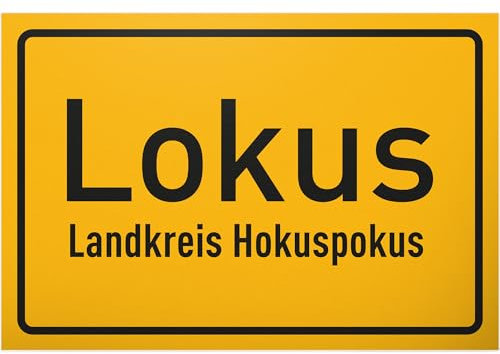 DankeDir! Lokus Hokuspokus - Kunststoff Schild 30 x 20 cm - WC Schild zum aufhängen Toilette Klo Schild lustig Kloschild - Gästetoilette Türschild Wand witzig Deko Herren Gäste WC