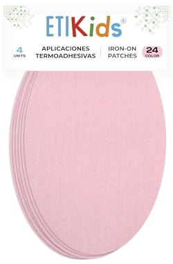 4 Thermoaufbügelbare Knie- und Ellbogenflicken – Bügelflicken 16 x 10 cm – Zum Reparieren & Verstärken von Hosen, Jacken, Pullovern & Hemden – Farbe: Hellrosa