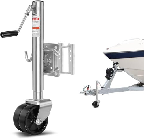 QICBYING Ruotino D'appoggio Rimorchio - Ruota D'appoggio per Rimorchio Carichi Pesanti - Supporto Ruota D'appoggio Pieghevole 900kg - Doppia Ruota da 8 Pollici, per Tutti I Rimorchi per Auto