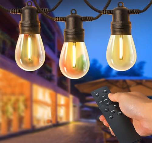 Maihaha 32m Dimmable Outdoor Festoon Lights Mains Powered with Remote | Commercial Grade IP65 Waterproof Garden String Lights for Party Decorations