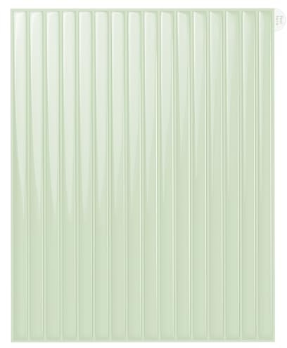 Alwayspon 10 Sheet 11''x 9inch Light Green 3D Vinyl Wall Tile Sticker Transfers, Peel and Stick Self-Adhesive Waterproof Splashback Stick on Tile Decals for Kitchen Bathroom Wall