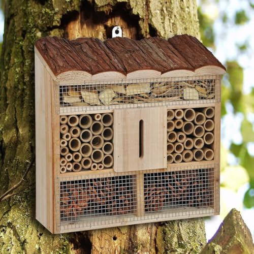 XL - KAMACA Insektenhotel - Naturholz für Wildbienen und Insektenhaus (Natur, XL 30x30cm)