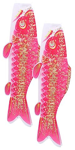 GALPADA 2stücke Japanischer Karpfen-windsack Hängend Fisch-windsack-flagge Outdoor Karpfen-windsäcke Für Garten Wand-ornament Leichter Leuchtende Farben Schickes Design Für Heimdekoration