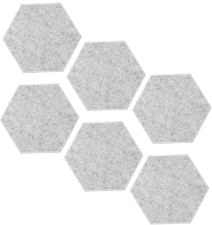 YARNOW 6pcs Acoustic Panels Wall Boards, Polyester Fibre Hexagon Sound Absorbing for Easy Installation Acoustic Treatment, Gaming Rooms, Home
