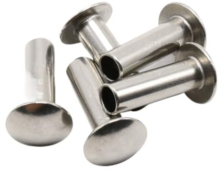 Aluminum Oval Head Semi Tubular Rivets Size M2 M2.5 M3 M4 M5 M6 (100,M4 x 5mm)