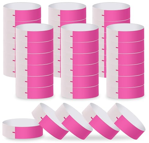 LOMIMOS 700 braccialetti di carta, braccialetti di identificazione impermeabili braccialetti impermeabili braccialetto rosa festa per festival musicale ingresso eventi club concerto
