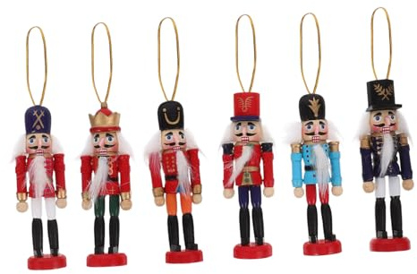 ULTECHNOVO 6 Pièces Ornements de Noël Lot de Pendentifs Soldat Casse Noisette Colorés pour Décoration de Sapin et Fête de Noël Accessoires Traditionnels pour Maison