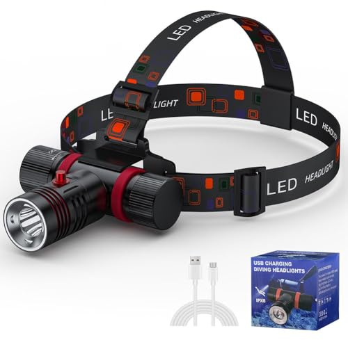 EpheyFIF Lampada subacquea per immersioni subacquee con carica IPX8 Tipo-C