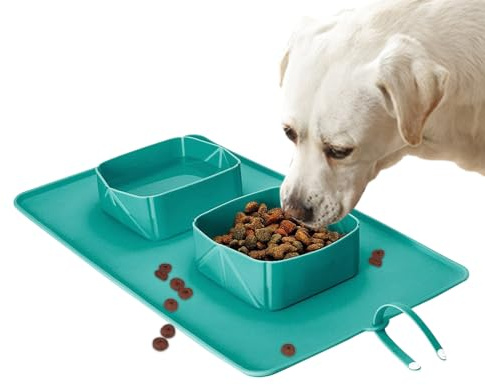 Cuenco plegable para perro, cuenco de silicona económico en espacio, cuenco de viaje de gato antideslizante de silicona, para gatos y perros de todos los tamaños, cachorros, senderismo, caminata