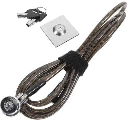 Kisangel Candado de Cable para Portátil de 1.9 Metros con Acero Inoxidable y Aleación de Zinc, Resistente y Seguro para Oficina y Dormitorio