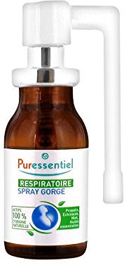 Puressentiel - Respiratoire - Spray Gorge - Aide à adoucir la gorge - Actifs 100 pourcent d'origine naturelle - 15 ml