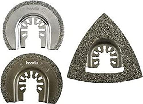 kwb Universal Karbidraspel-Set – Multitool Diamant-Sägeblatt, 3-teilig, inklusive Delta-Raspel
