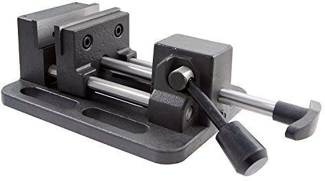 HHIP 3900-0183 Pro-Series High Grade Iron Quick Slide Drill Press Vise, 3 Width x 1.25 Depth Jaw, 3.5 Jaw Opening (Pack of 1), Silver