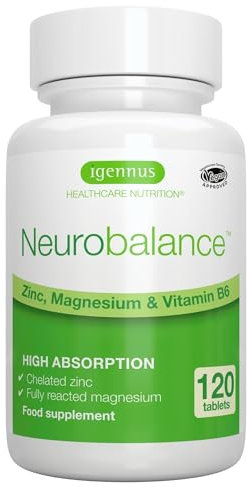 Neurobalance – ZMB6 Tabletten, hochdosiert, mit Zink, Vitamin B6 und Magnesium, vegan, 120 Tabletten