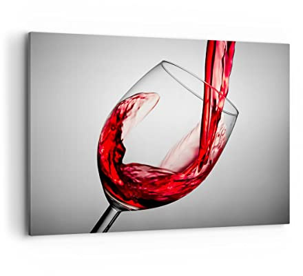 ARTTOR Quadri Moderni su Tela 120x80 cm Stampe da Parete Cucina - 2258 | Bere Bicchiere Vino Quadro Decorativo XXL 1 pezzo Soggiorno Camera da Letto Arte da Parete Decorazione da Parete ARTTOR