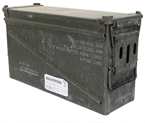 A. Blöchl Massiccia Originale utilizzate la Scatola di Munizioni Il Esercito degli Stati Uniti per 32 Cartucce Calibro 40 mm Scatola di Metallo Casella di Mun Contenitore Metallbox