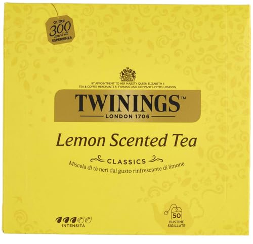 TWININGS LEMON SCENTED TEA Tè NERO PROFUMO LIMONE 50 BUSTINE 100GR