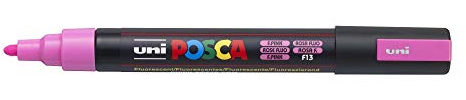 Faber-Castell uni-ball 182578 - POSCA Marker PC-5M, mit mittelfeiner Rundspitze, neon rosa, 1 Stück