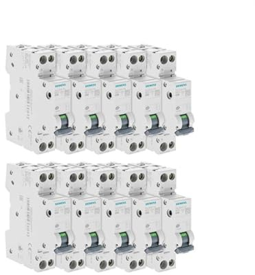 Lot de 10 Disjoncteurs électriques phase + neutre 20A