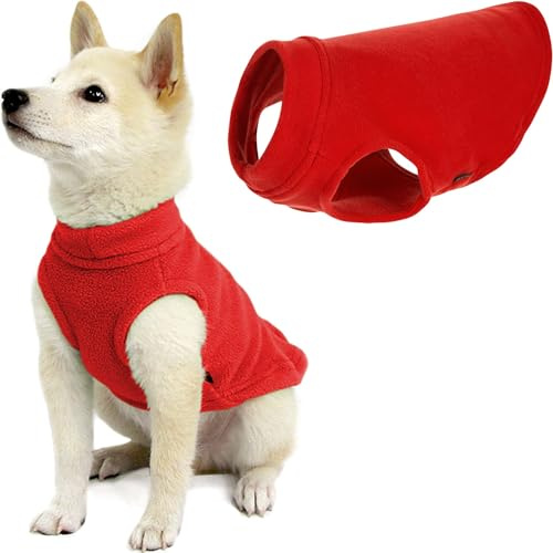 Gooby Stretch Fleece Vest Dog Sweater, Red, X-Small
