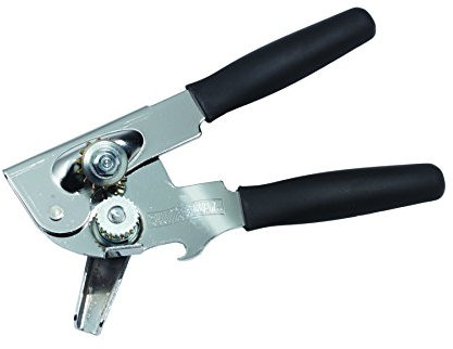 KitchenCraft Swing-A-Way Heavy-Duty Dosenöffner aus legiertem Stahl mit Flaschenöffner - 8.5 x 5 x 18 cm - Schwarz - Büchsenöffner