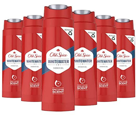 Old Spice Whitewater Duschgel, 6er Pack (6 x 250 ml), Showergel Mit Langanhaltendem Duft Für Männer, Herren Duschgel