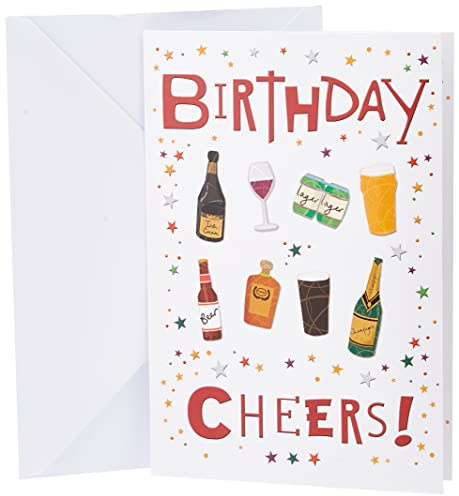 Piccadilly Greetings Biglietto di compleanno tradizionale – 17,8 x 12,7 cm, rosso, giallo, nero, marrone, rovere