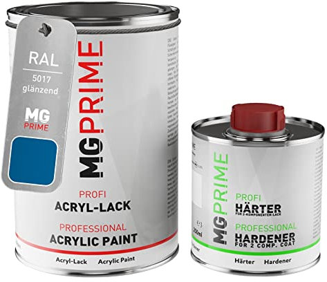 MG PRIME RAL 5017 Verkehrsblau/Traffic blue glänzend Acryl-Lack 1,5 Liter / 1500 ml Dose inkl. Härter