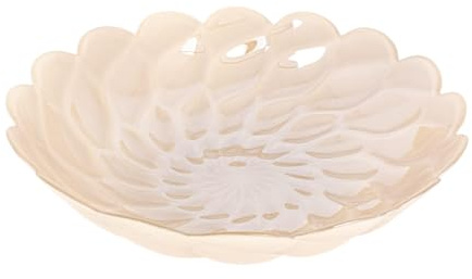 Albalù Svuotatasche Moderno Bomboniera in Vetro Petali Tortora Fatto a Mano 22 cm - Centrotavola Bomboniere Matrimonio Comunione Made in Italy