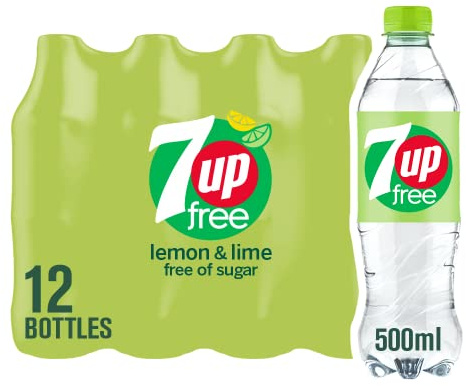 7UP Free - Lemon & Lime Flavoured Fizzy Drink - Sugar-Free - 12 x 500 ml